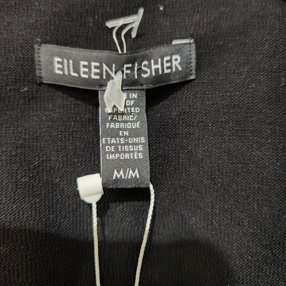 Eileen Fisher Black Stand Collar One Button Blazer Size M New With Tag - Picture 5 of 7